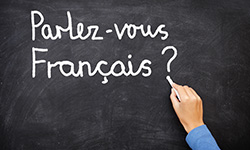 Tafel mit Aufschrift Parlez-vous Français?
